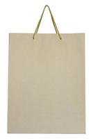 Brown paper bag isolated on white with clipping path photo