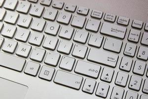 computer keyboard with gray keys photo