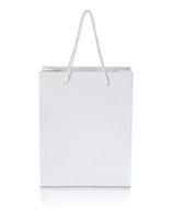 white paper bag on white background photo