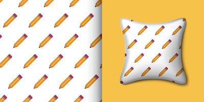 Pencil seamless pattern with pillow. Vector illustration