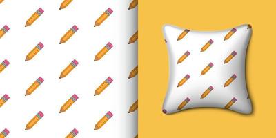 Pencil seamless pattern with pillow. Vector illustration