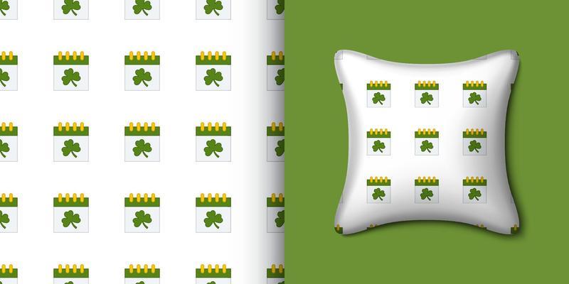 Calender seamless pattern with pillow. Vector illustration
