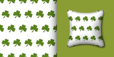 Clover seamless pattern with pillow. Vector illustration