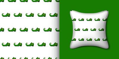 Leprechaun boot seamless pattern with pillow. Vector illustration