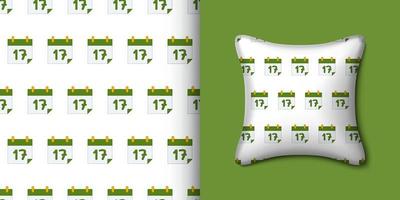 Calender seamless pattern with pillow. Vector illustration