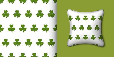 Clover seamless pattern with pillow. Vector illustration