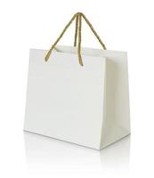 paper shopping bag on white background photo