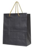 black paper bag isolated on white with clipping path photo