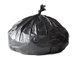 Garbage bag isolated on white with clipping path photo