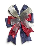 Gift ribbon bow isolated on white background photo