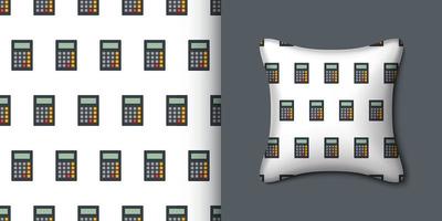 Calculator seamless pattern with pillow. Vector illustration