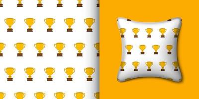 Trophy seamless pattern with pillow. Vector illustration