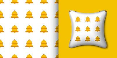 Bell seamless pattern with pillow. Vector illustration