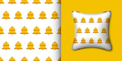 Bell seamless pattern with pillow. Vector illustration