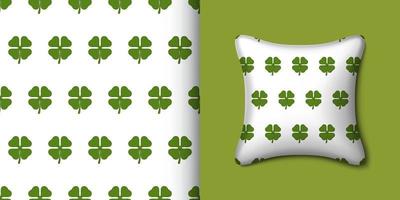 Clover seamless pattern with pillow. Vector illustration