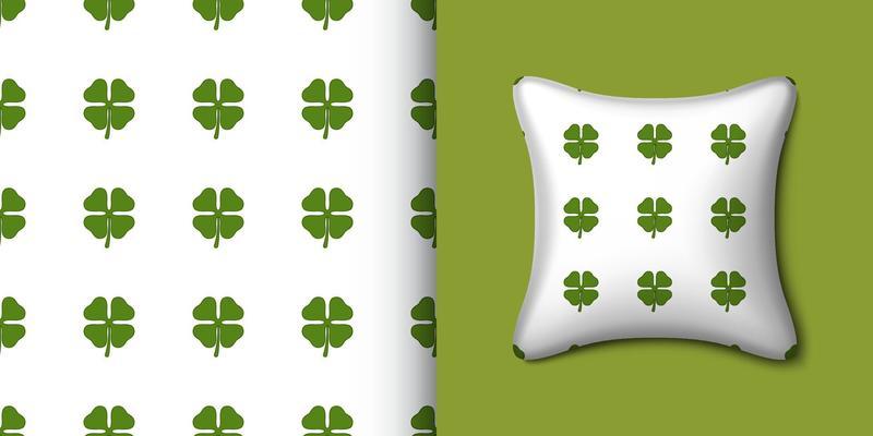 Clover seamless pattern with pillow. Vector illustration