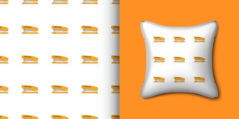 Stapler seamless pattern with pillow. Vector illustration