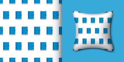 Notebook seamless pattern with pillow. Vector illustration