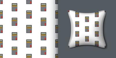 Calculator seamless pattern with pillow. Vector illustration