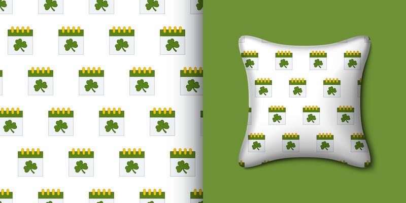 Calender seamless pattern with pillow. Vector illustration