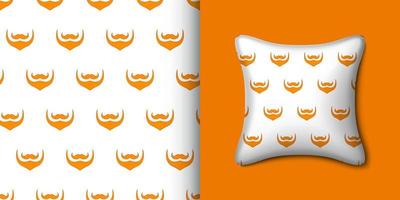 Leprechaun beard seamless pattern with pillow. Vector illustration