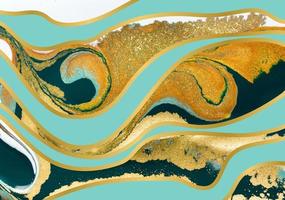 Blue and Gold Agate Ripple Waves photo