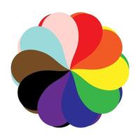 Flower made from hearts. Rainbow. Lgbt, Lgbtq plus, new flag, symbol. Vector. vector