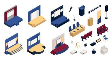 Press Conference Hall Isometric vector