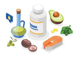 Omega 3 Isometric Background vector