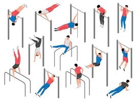 Workout Isometric Set vector