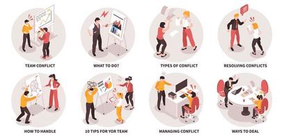 Isometric Team Conflict Set vector