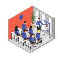 Business Training Isometric Composition vector