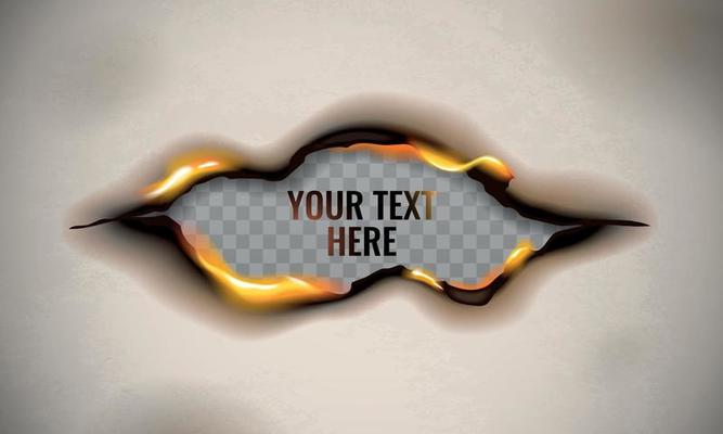 Burnt Paper Text Composition
