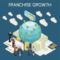 Franchise Growth isometric background vector