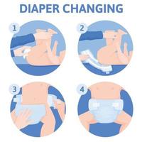 Diaper Changing Round Compositions vector