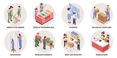 Teenagers Work Set vector