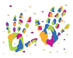 holi, plano de fondo, con, colorido, handprint vector