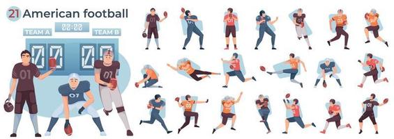 American Football Composition Set vector