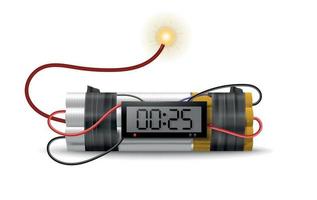 Dynamite Timer Bomb Composition vector