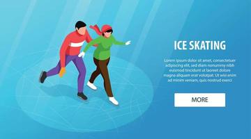 Ice Skating Horizontal Banner vector