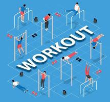 Isometric Workout Flowchart vector