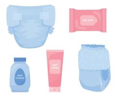 Baby Diaper Hygiene Set vector