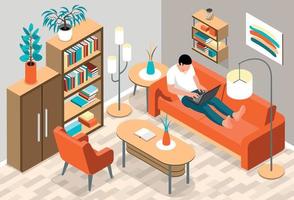 Living Room Isometric Composition vector