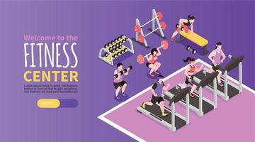 Isometric Gym Banner vector