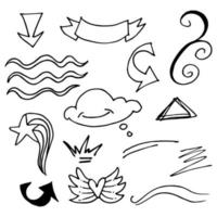 Vector hand drawn collection of design element. cartoon style. use for concept design