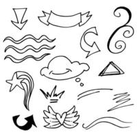 Vector hand drawn collection of design element. cartoon style. use for concept design