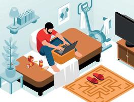 Sedentary Lifestyle Isometric Composition vector