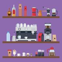 Barista Coffee Flat Composition vector