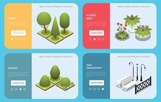 Park Landscape Banners Set vector