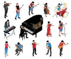 Isometric Musicians Set vector